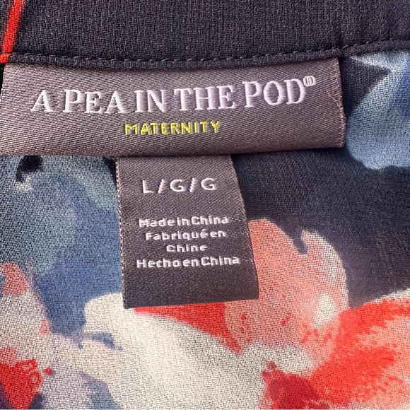 A Pea In The Pod Sheer Floral Button Down Maternity Blouse Size L - Picture 13 of 15